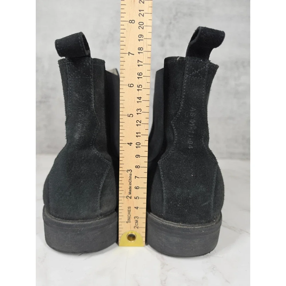 AllSaints Mens Creed Suede Chelsea Ankle Boots 13 Black Pull On MF558Z Portugal
